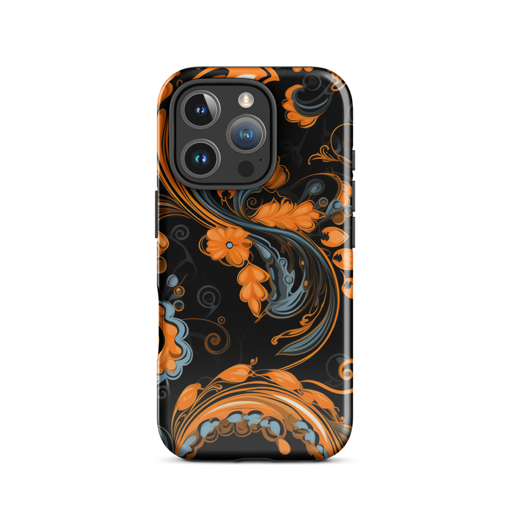 Orange Paisley Tough Case for iPhone®