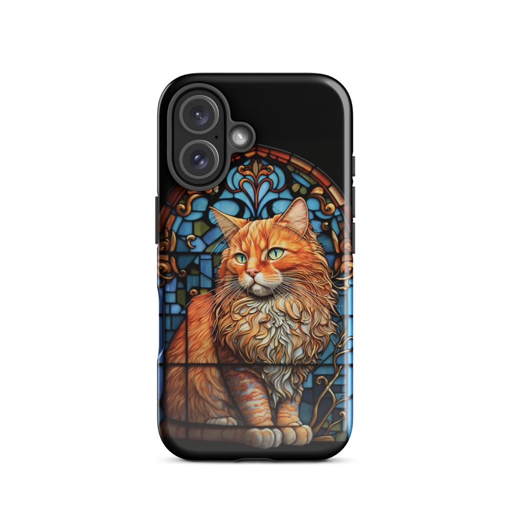 Stained Glass Orange Cat on Tough Case for iPhone®