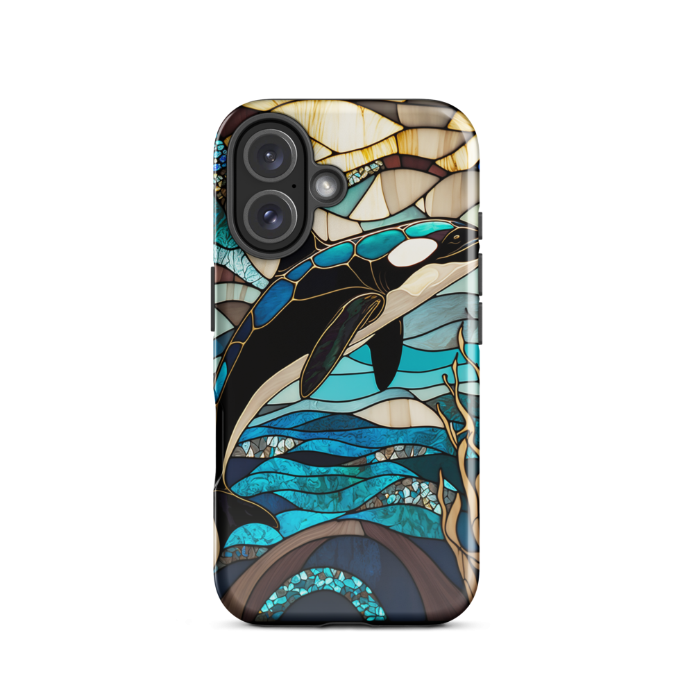 Stained Glass Orca on Tough Case for iPhone®