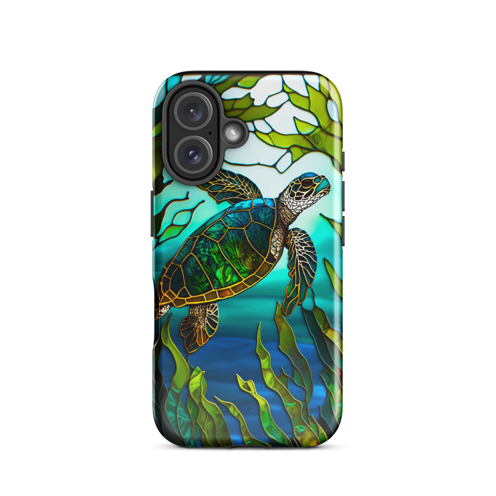 Stained Glass Sea Turtle on Tough Case for iPhone®