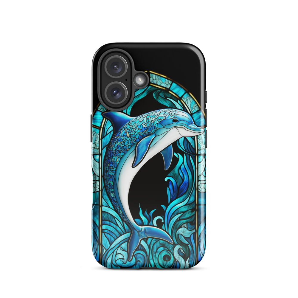 Stained Glass Dolphin Tough Case for iPhone®