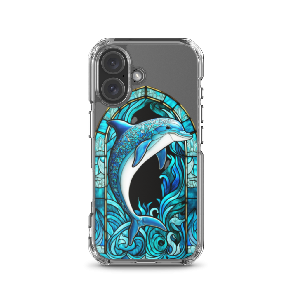 Stained Glass Dolphin on Clear Case for iPhone®