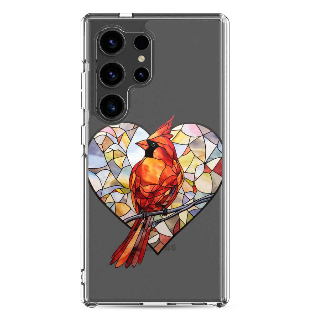 Stained Glass Cardinal Clear Case for Samsung®