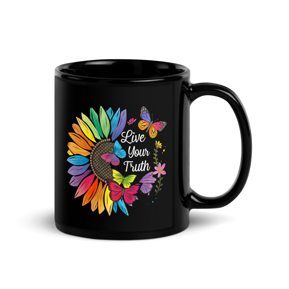 Live Your Truth Black Glossy Mug
