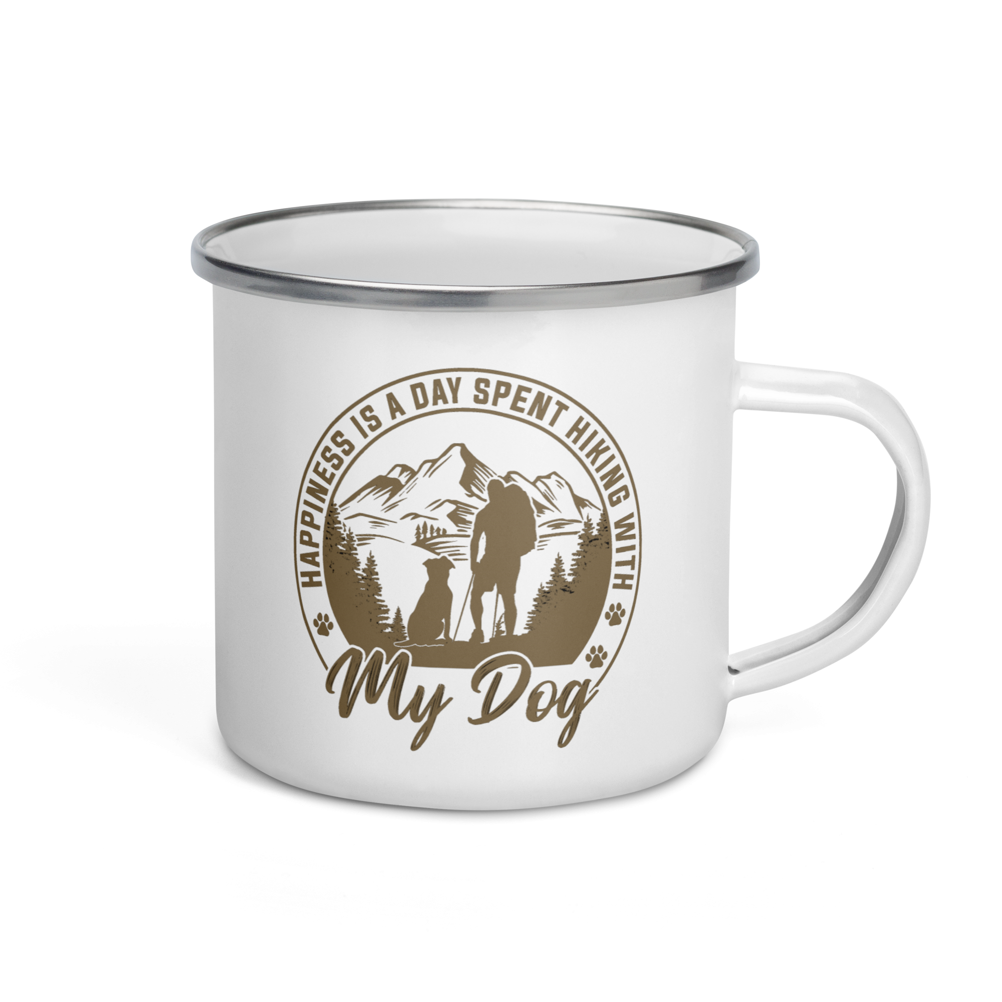 Hiking with my dog Enamel Mug
