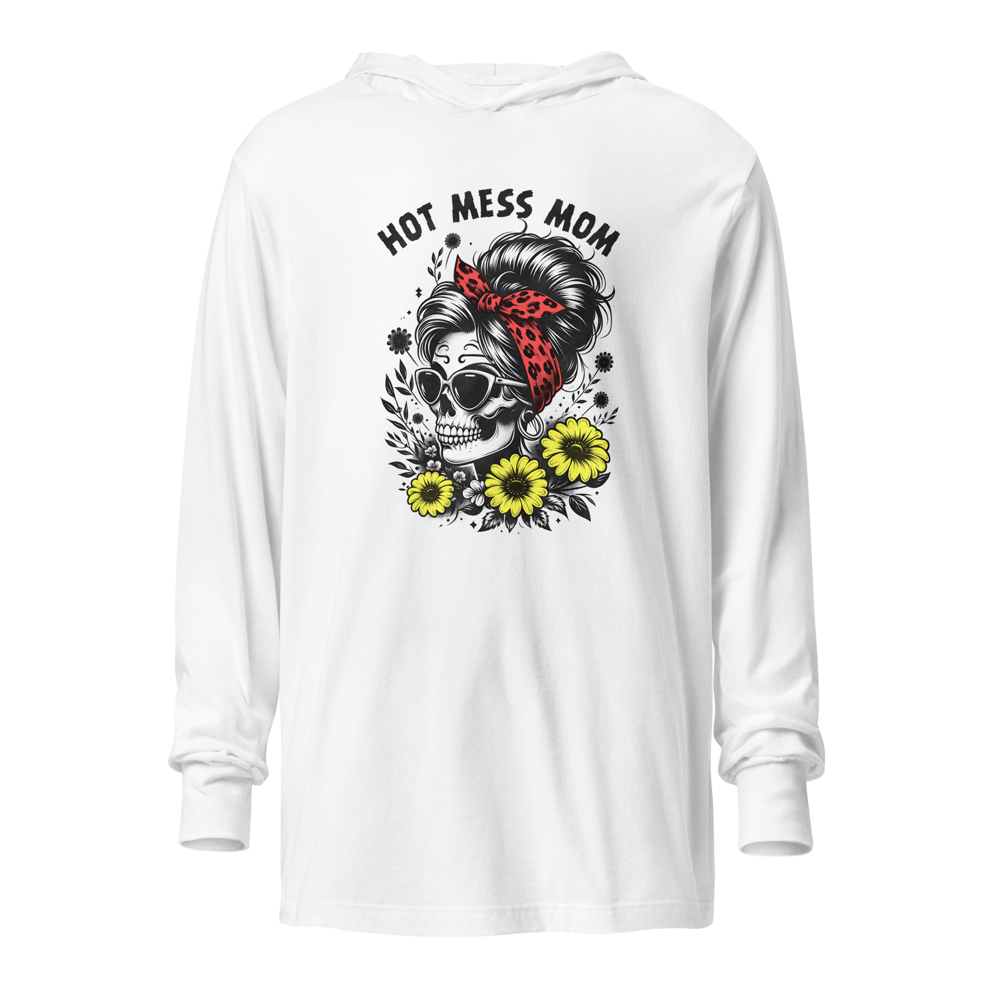Hot Mess Mom Hooded long-sleeve tee