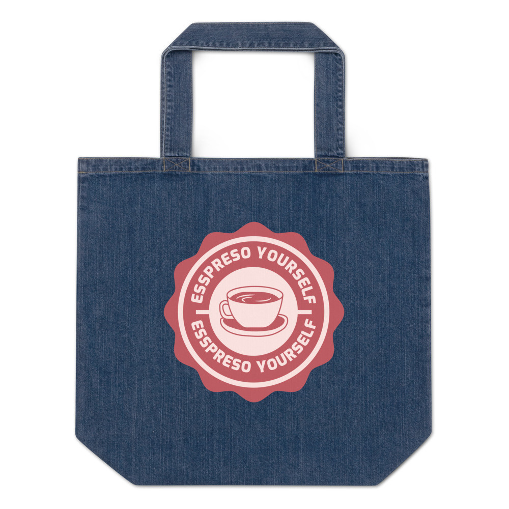 (3) "What Moves You" Collection, Coffee Economy, Organic denim tote bag