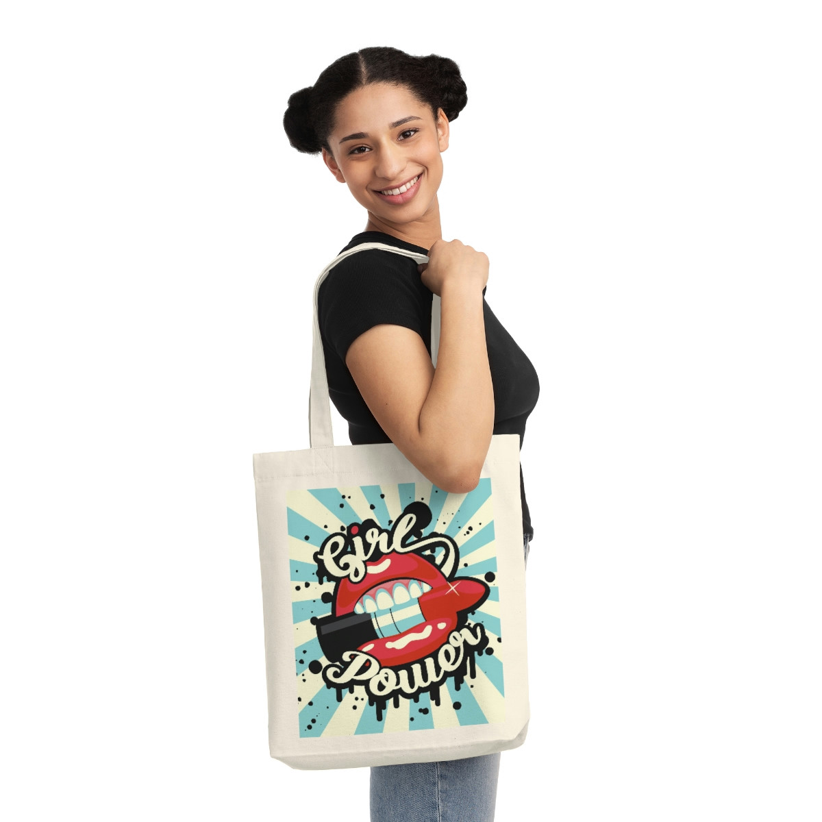 (4) "Earth Day 23" Collection, Girl Power, Woven Tote Bag
