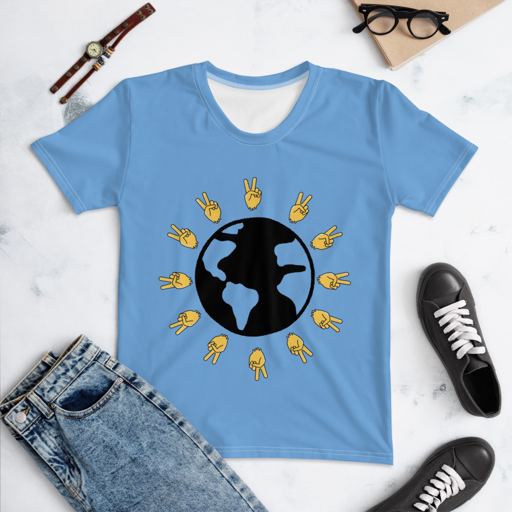 (02) "Around the World Peace" Women's Crew Neck T-Shirt