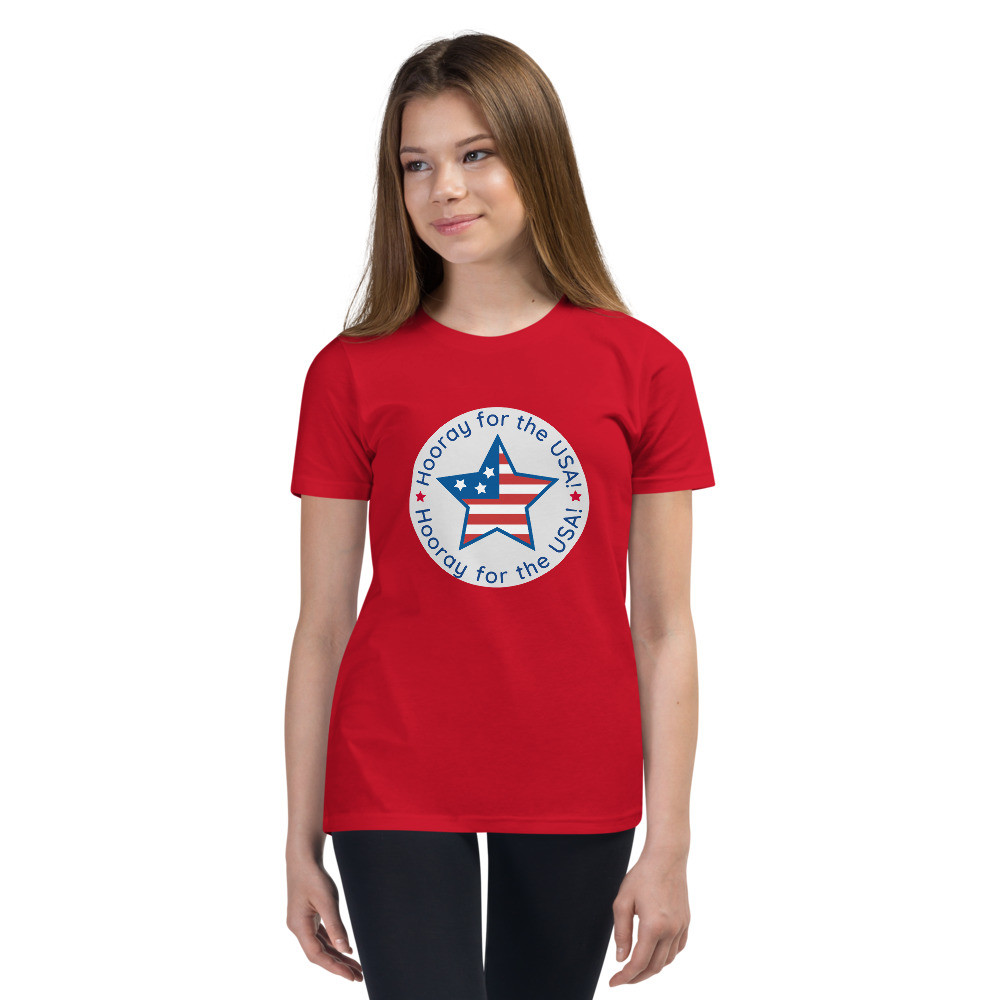 (10) "Hooray, USA" Youth Short Sleeve T-Shirt