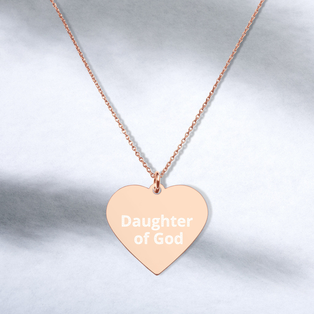 "Daughter of God" Engraved Heart Necklace