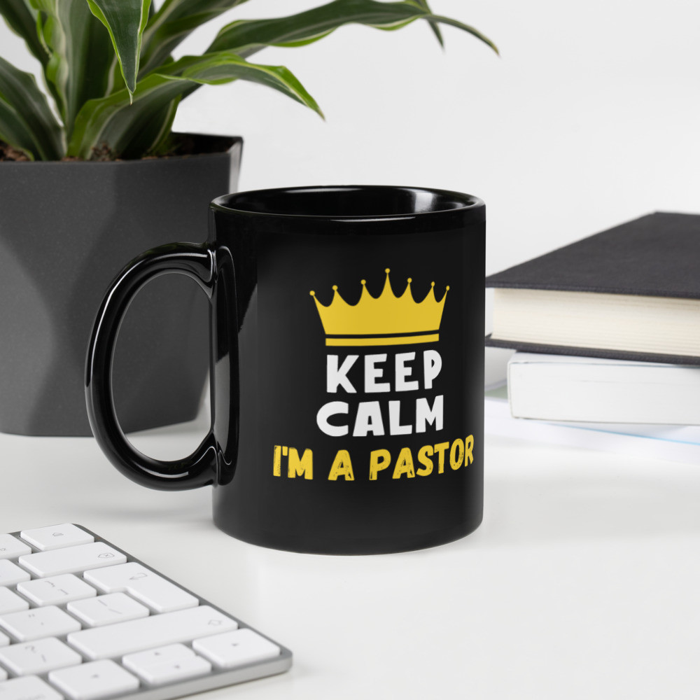 "I'm a Pastor" Black Glossy Mug