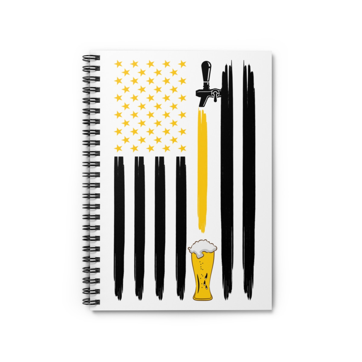 Beer American Flag - Spiral Notebook