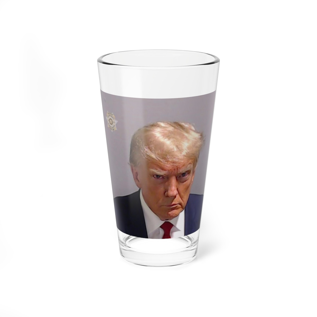 Donald Trump Mug Shot Pint Beer Glass
