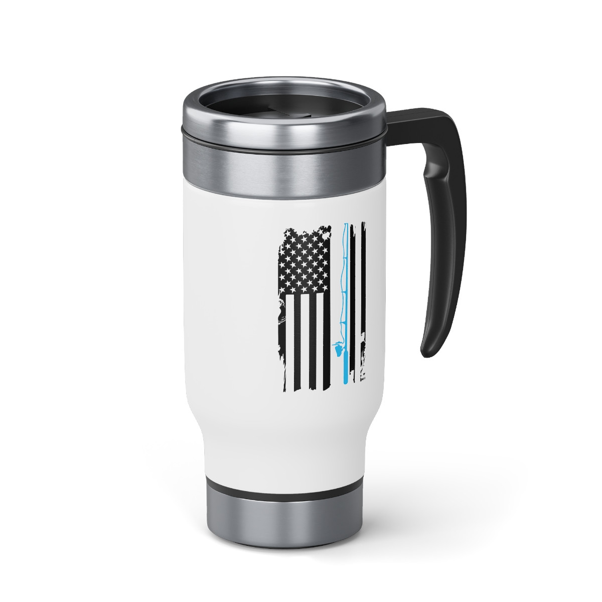 American Flag Fishing Vintage - 14 0z. Stainless Steel Travel Mug