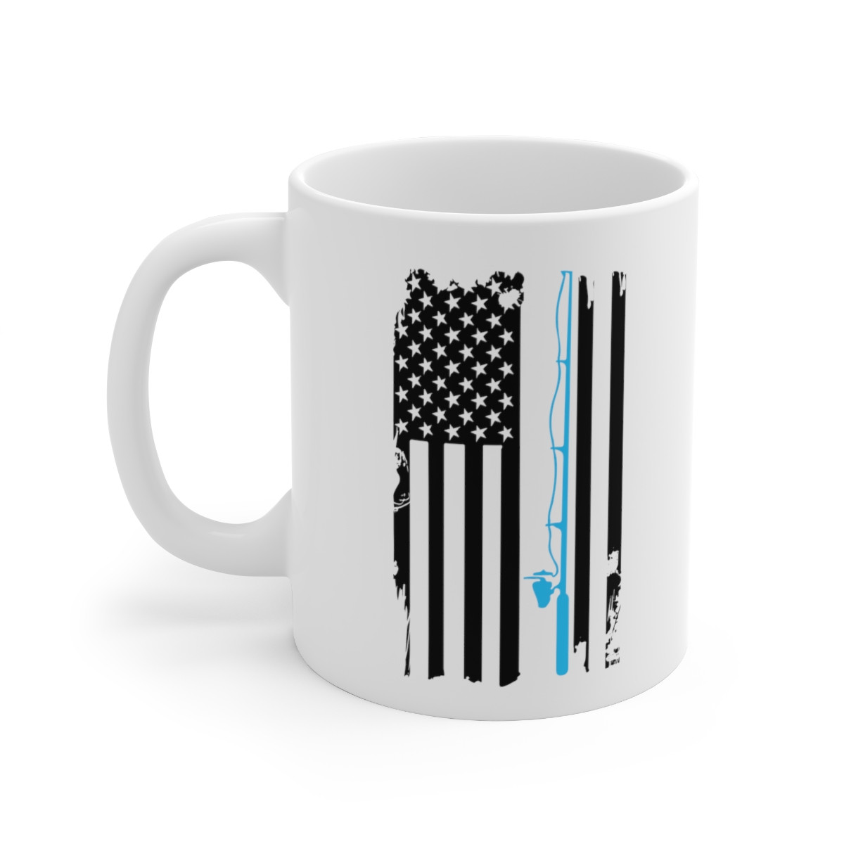 American Flag Fishing Vintage - 11 oz. Coffee Mug
