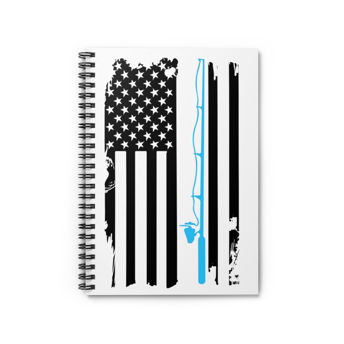 American Flag Fishing Vintage - Spiral Notebook