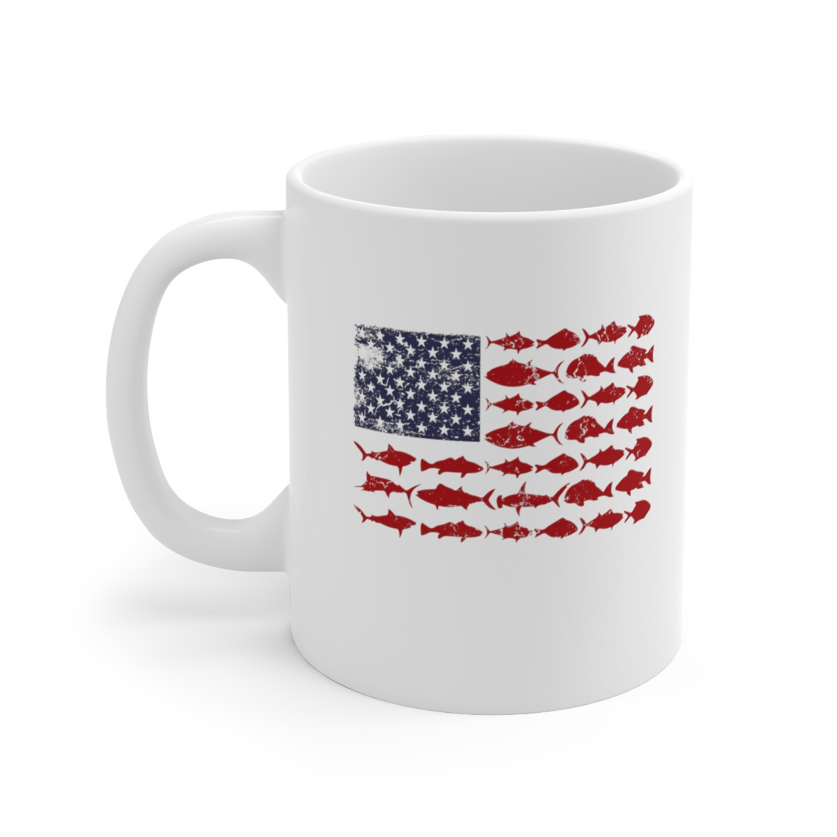 American Flag Fishing - 11 oz. Coffee Mug