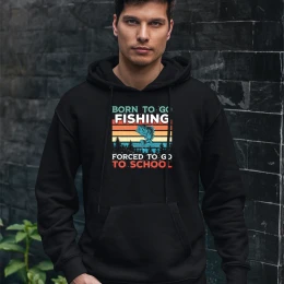 Born To Go Fishing Forced - Unisex Hoodie