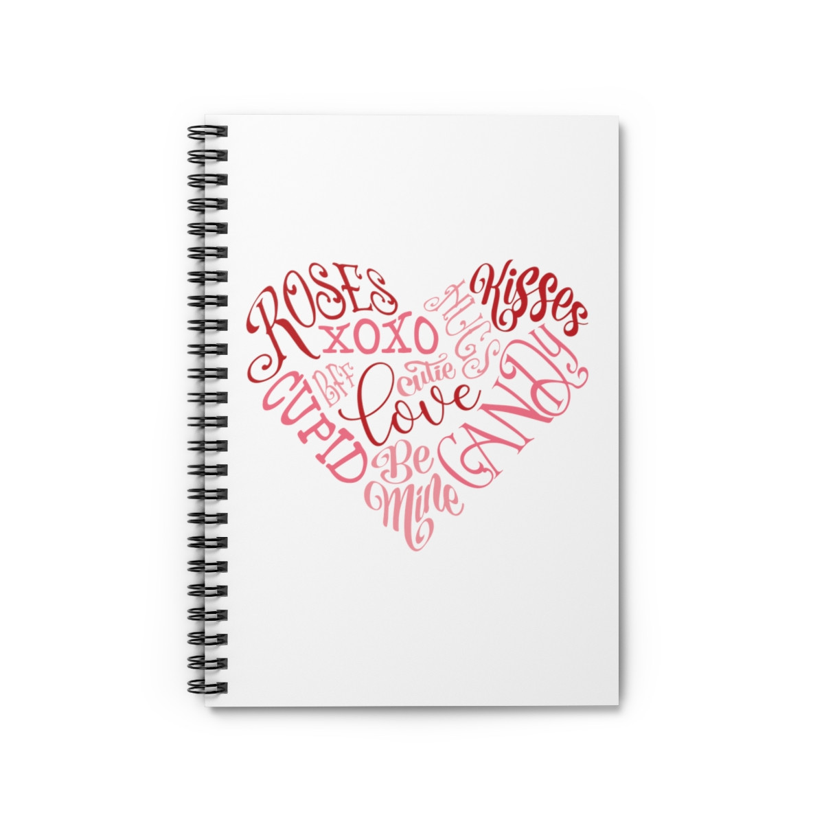 Valentine Word Heart - Spiral Notebook