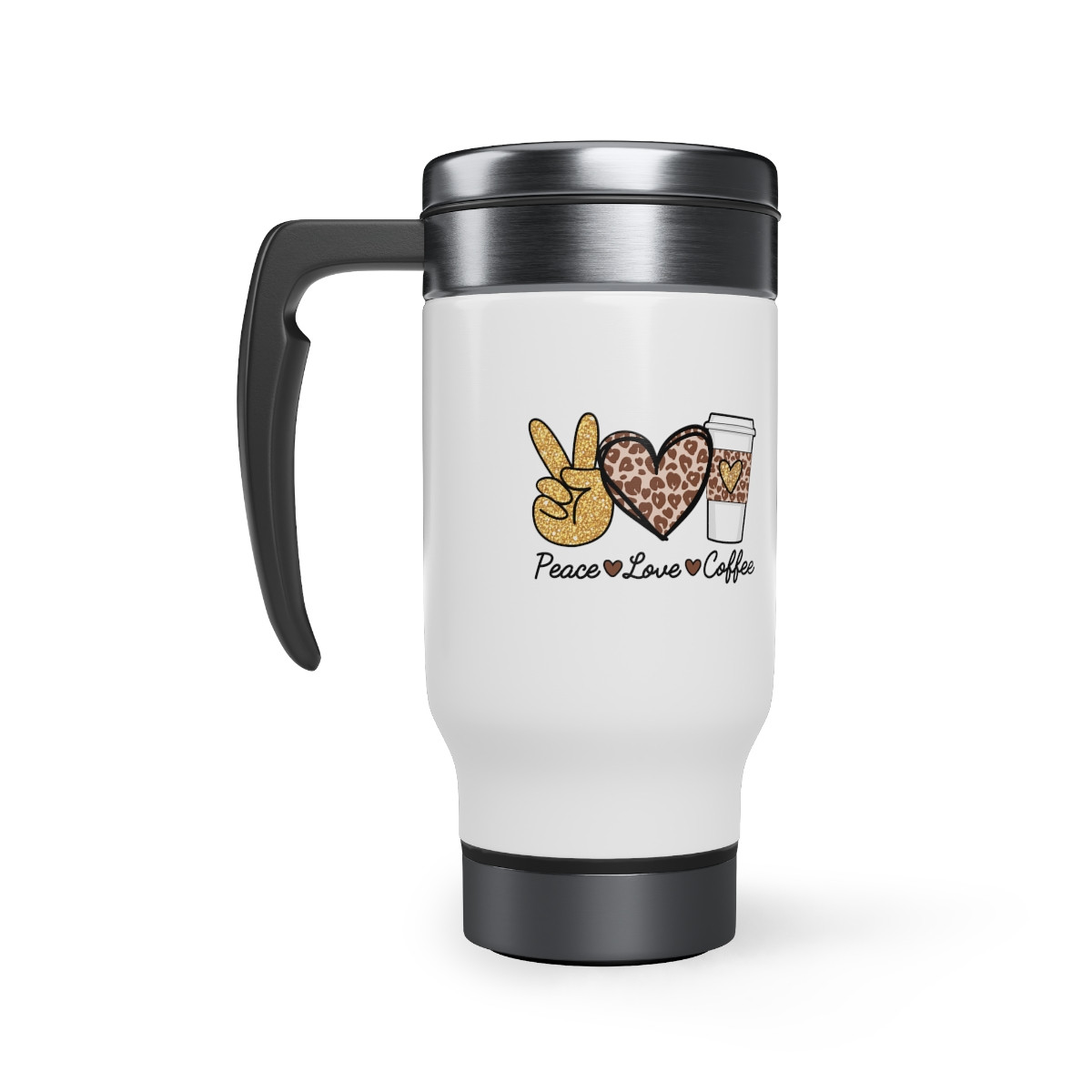 Peace Love Coffee - 14 0z. Stainless Steel Travel Mug