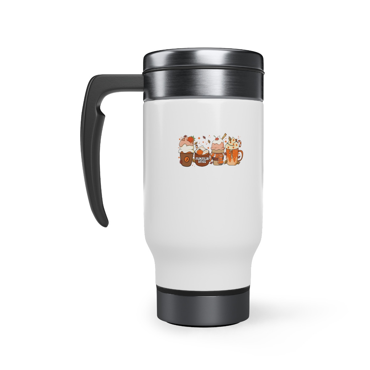 Fall Holiday Coffee Drinks 14oz Stainless Steel Travel Mug - thanksgiving christmas pumpkin spice