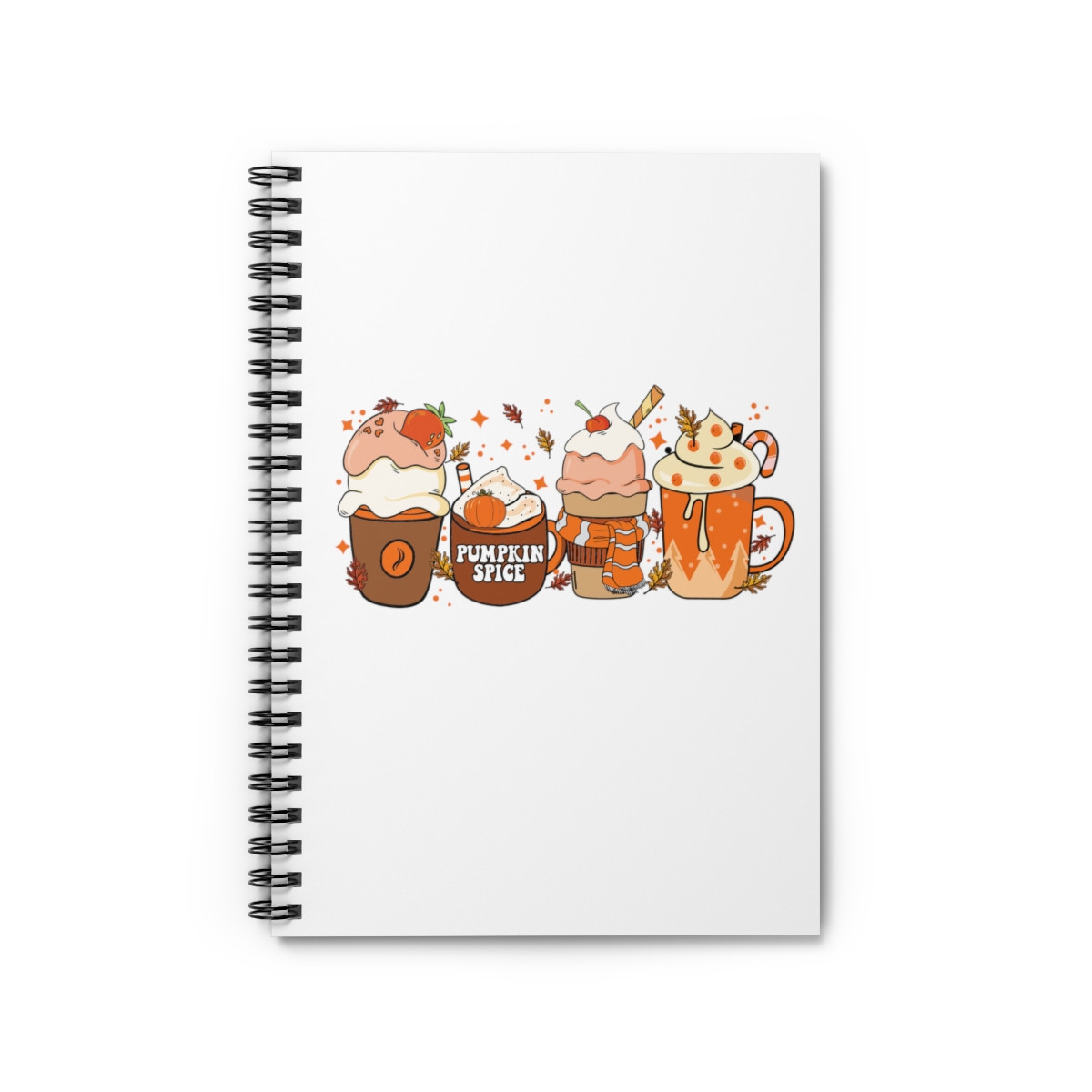 Fall Holiday Coffee Drinks Spiral Notebook - Ruled Line thanksgiving christmas pumpkin spice