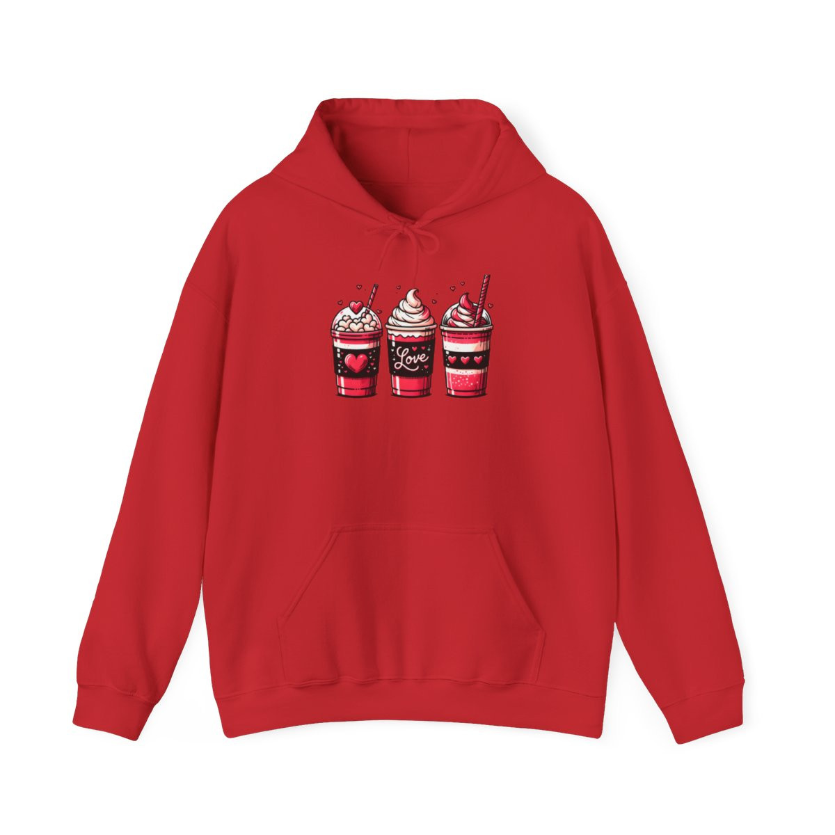 Love Valentine Iced Coffees Unisex Heavy Blend™ Hooded Sweatshirt