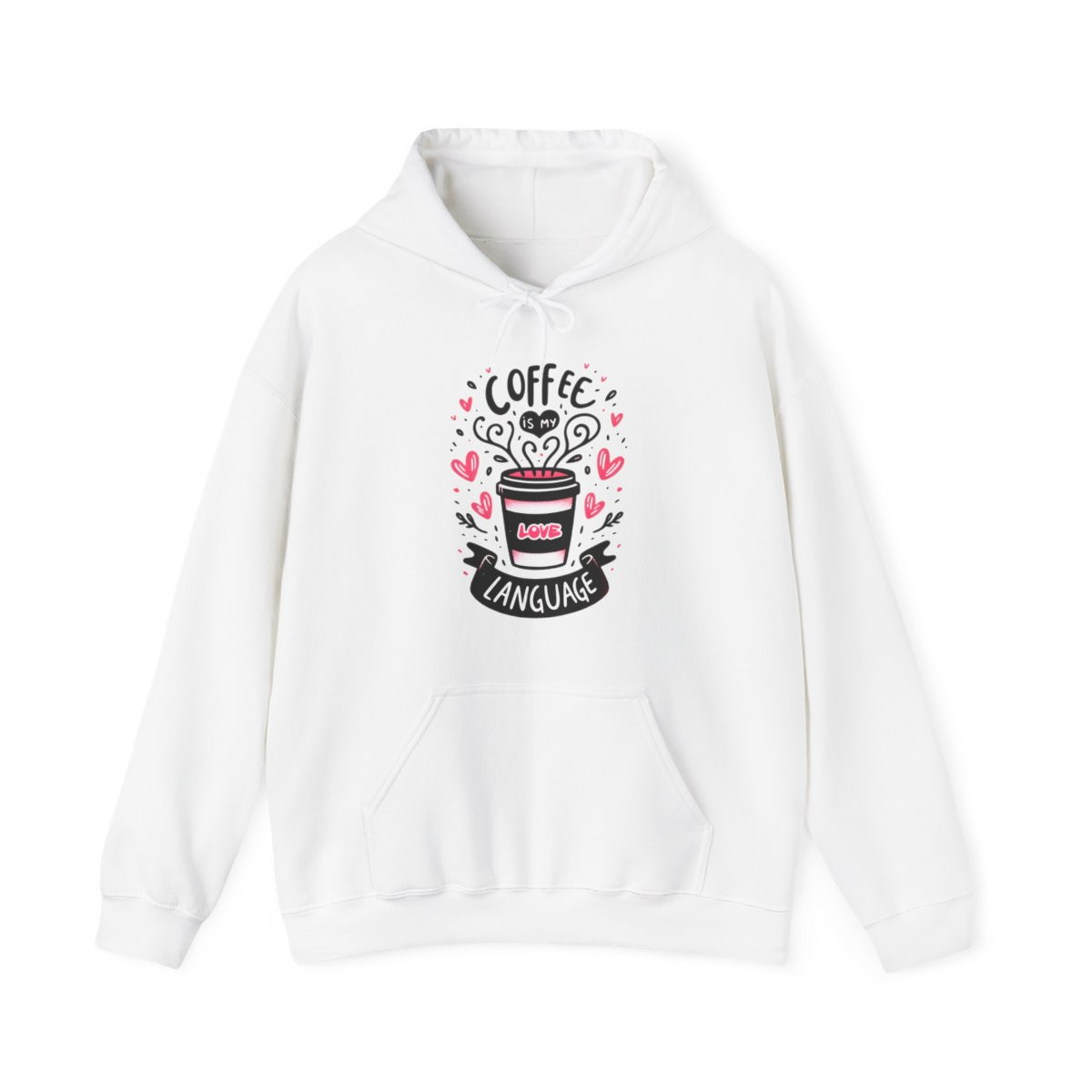 Coffee is My Love Language Valentine Unisex Heavy Blend™ Hooded Sweatshirt