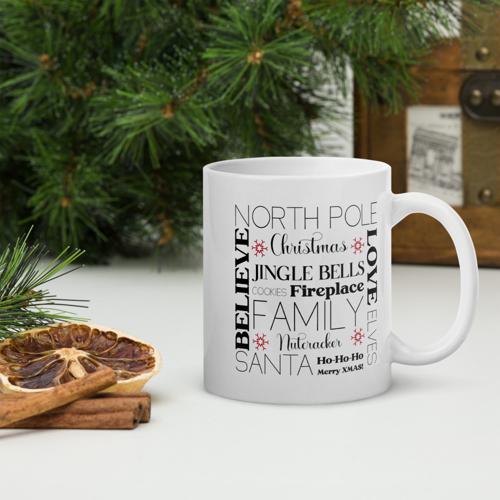 Christmas Family Love Word Art Mug