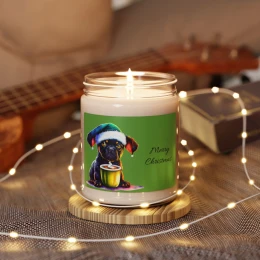 Dog in Santa Hat 9oz Soy Candle