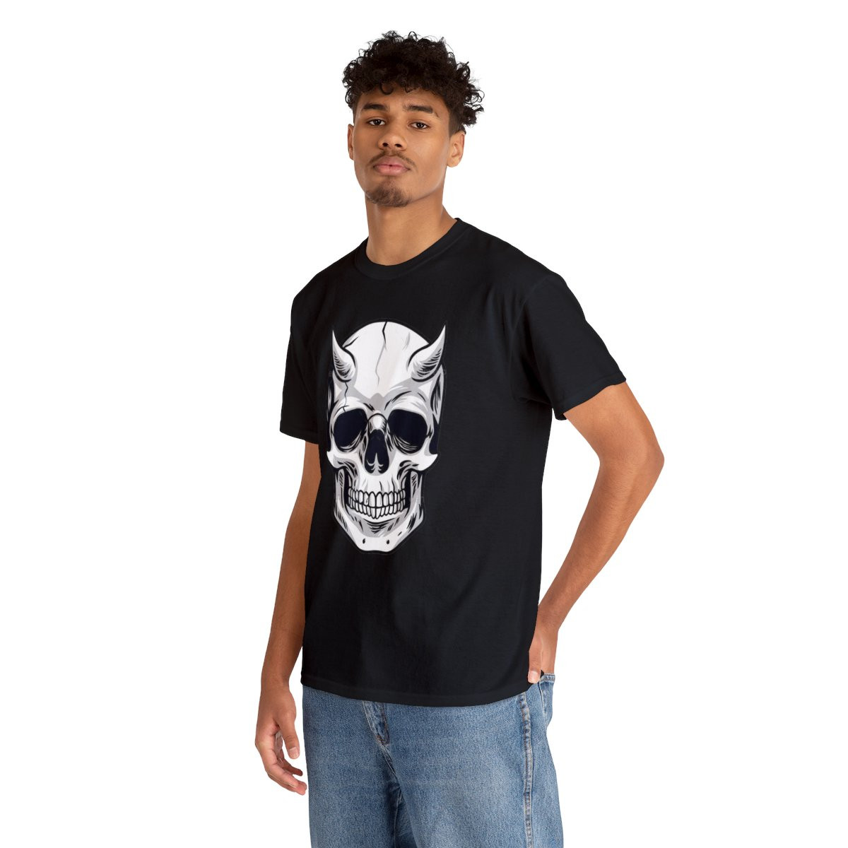 Skull With Horns Short Sleeve Tee