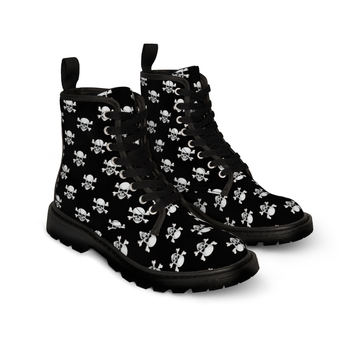 The All American Man Skull and Bones 1 Men's Canvas Boots