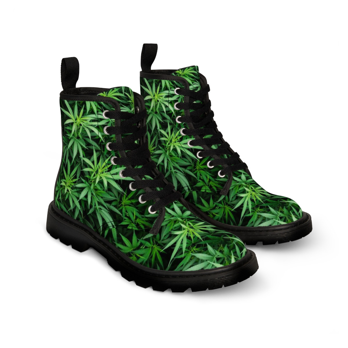 The All American Man Pot Leaves Men's Canvas Boots