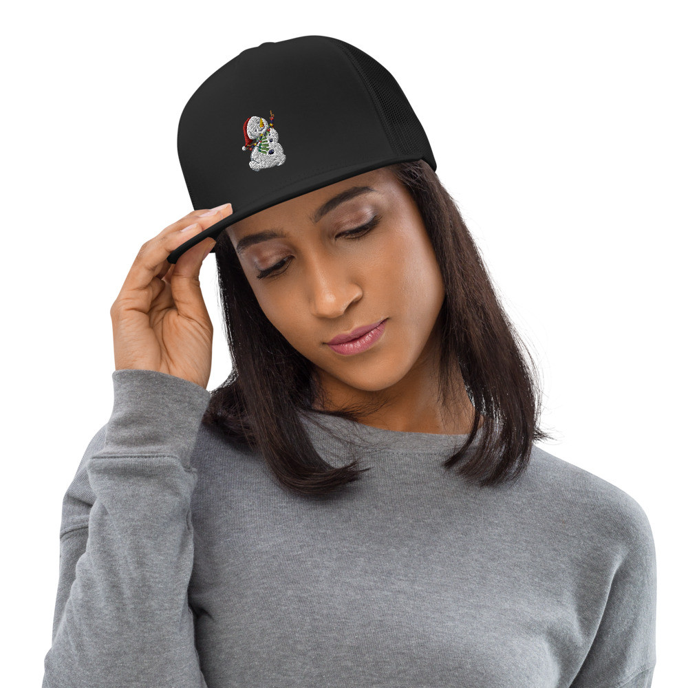 Snowman, Black Trucker Cap