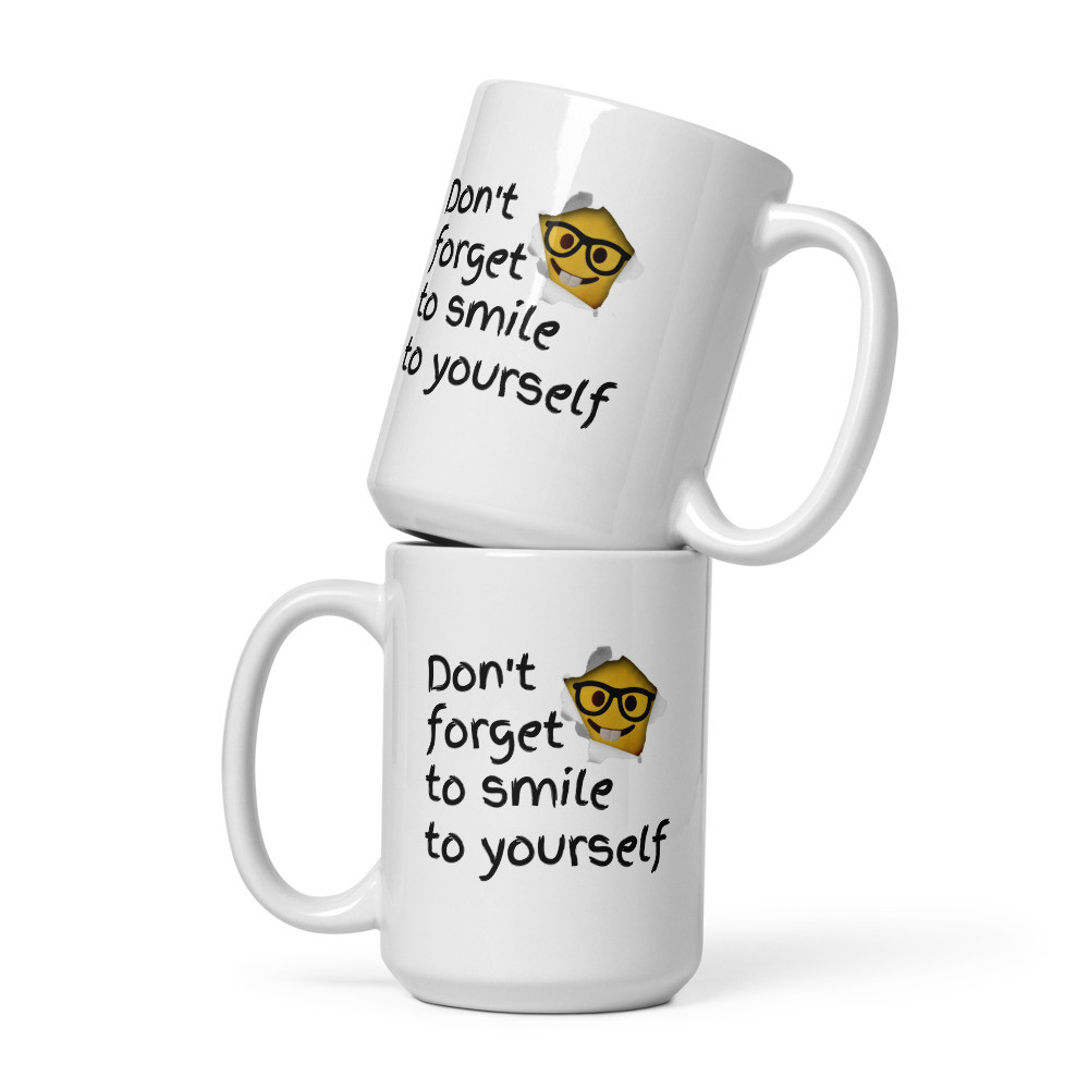 Don't Forget to Smile, White Glossy Mug