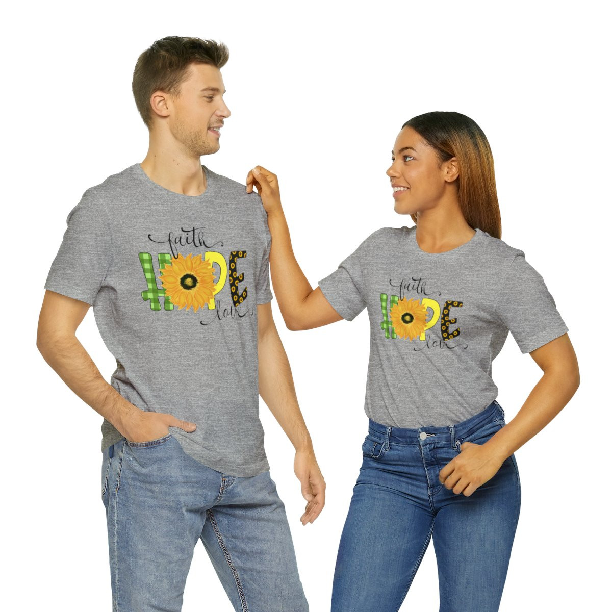 Faith Hope Love. Christian T-Shirt, Religious Shirt, Graphic Tees for Women, Unisex Jersey Short Sleeve Tee