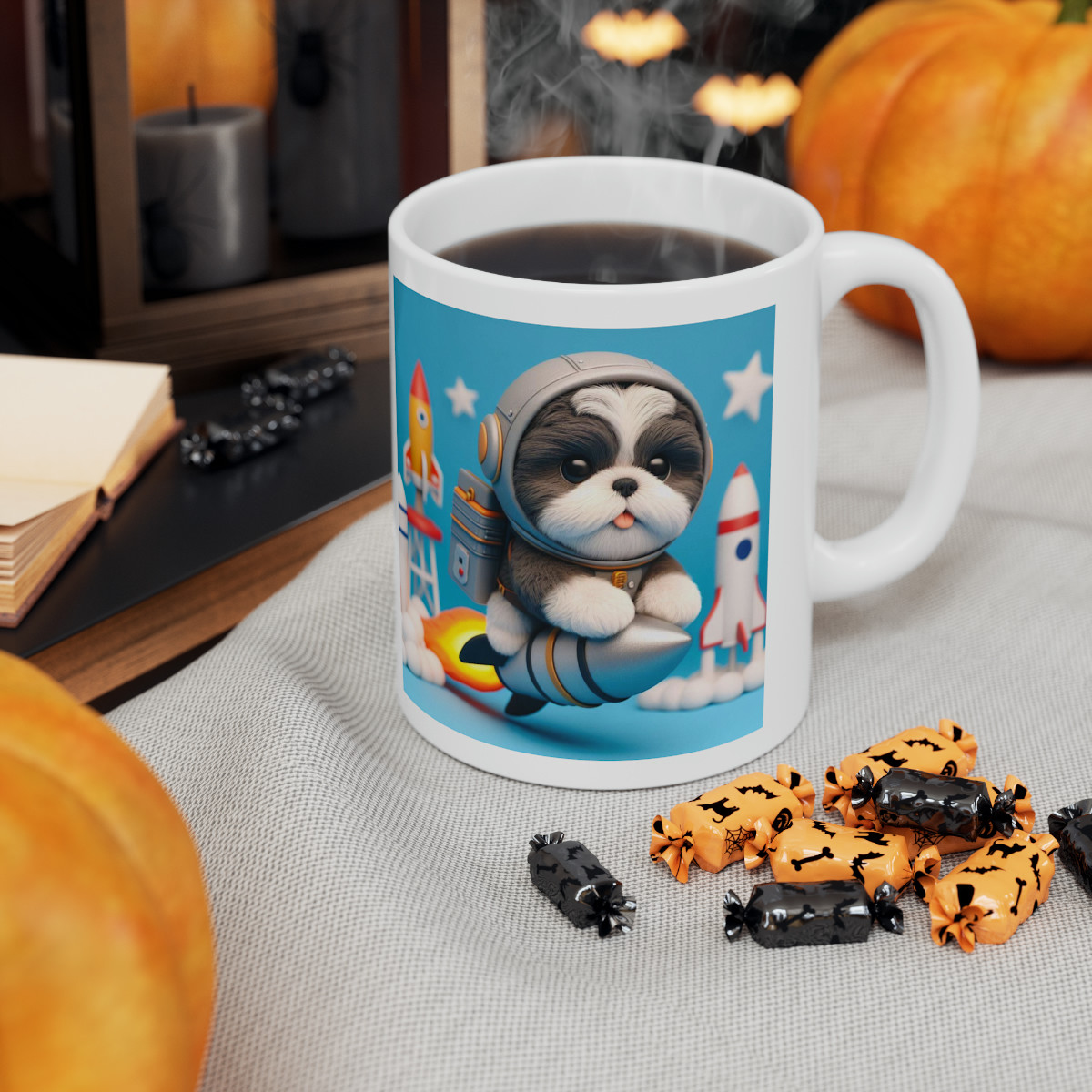 Puppy Astronaut Ceramic Mug, 11oz