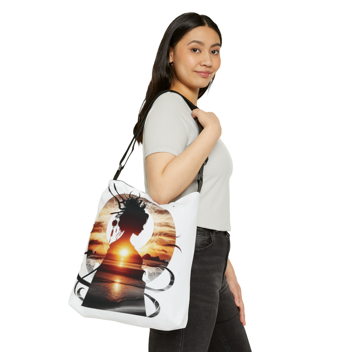 A Goddess Image Adjustable Tote Bag (AOP)