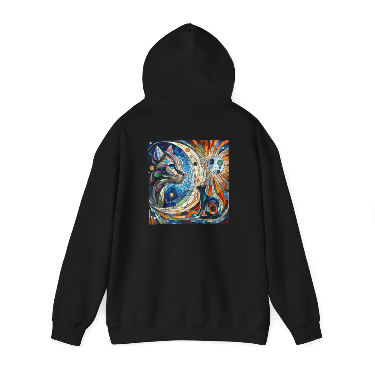 Hoodie for Cat Lovers Gift Sweatshirt Cat Mom Cat and Moon Graphic Hoodie Unisex Heavy Blend™ Hooded Sweatshirt