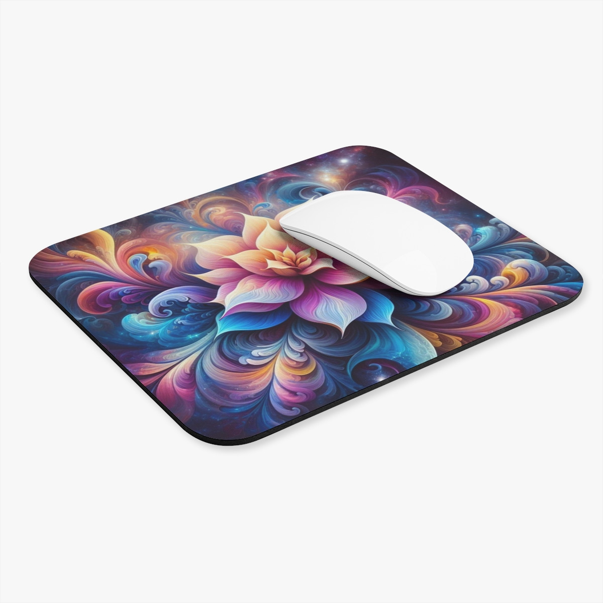 Rectangle Mouse Pad for Office Workers Gift for Coworkers Flower Lovers Mouse Pad Blue Flowers Gift