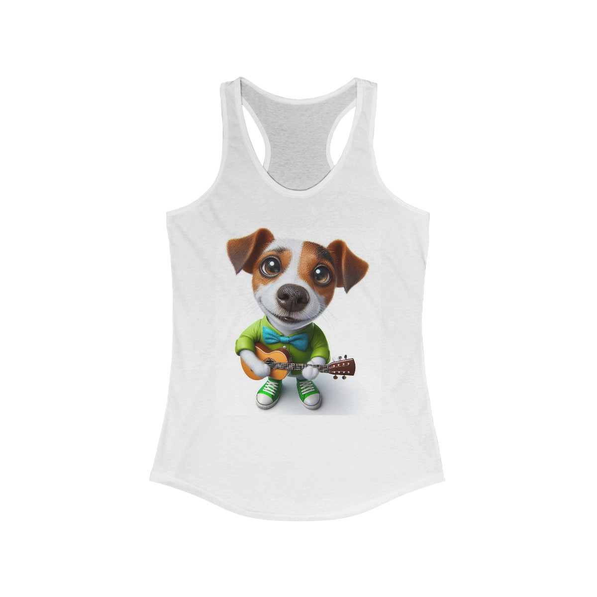 Dog with Guitar, Women's Ideal Racerback Tank