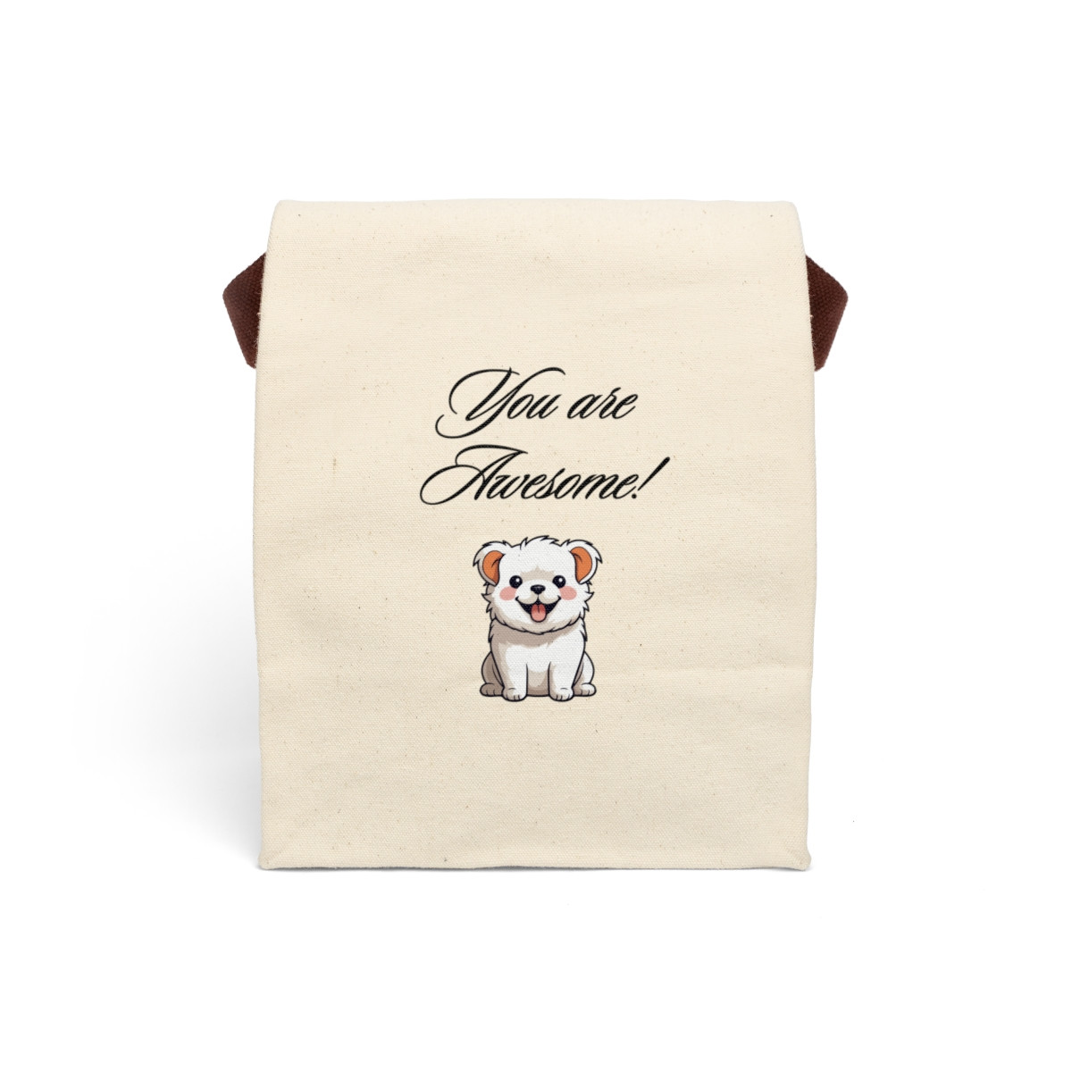 You Are Awesome Dog Lover's Lunch Bag Gift for Kids and Teens Canvas Lunch Bag With Strap