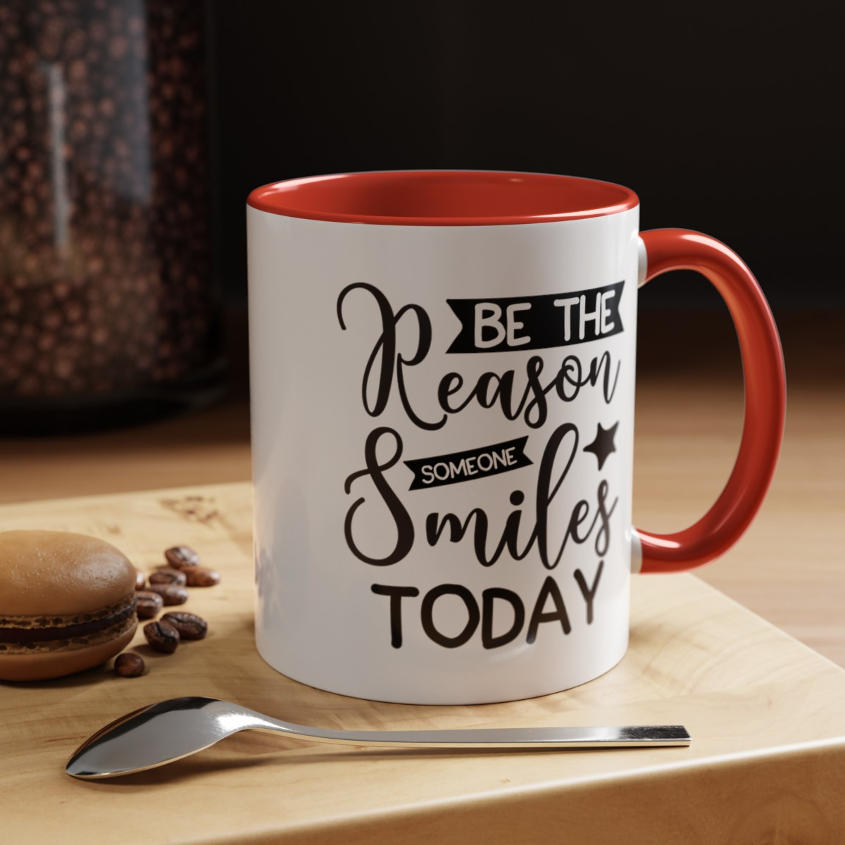 Accented Coffee Mug Be the Reason Someone Smiles Today Gift Mug Inspiring Stylish Accented Ceramic Mug - 11oz Perfect for Coffee or Tea