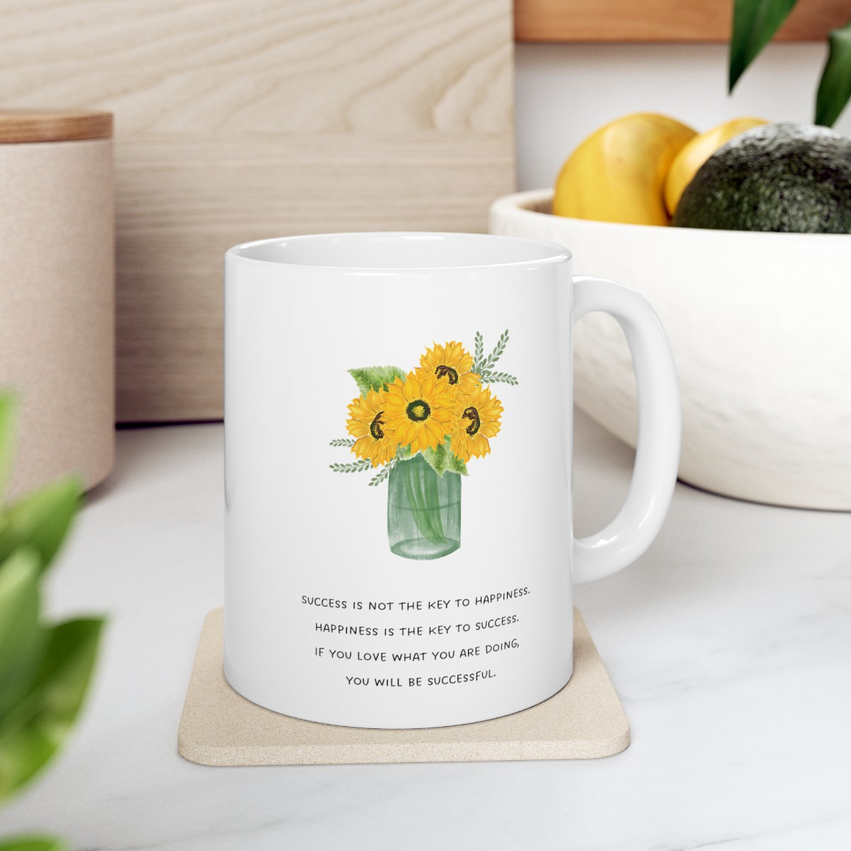 Inspirational Happiness Quote Mug - Ceramic Coffee Mug - Motivational Gift - Positive Message Mug (11 oz)