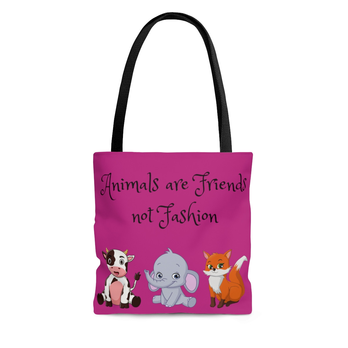 Animals Are Friends Tote Hot Pink