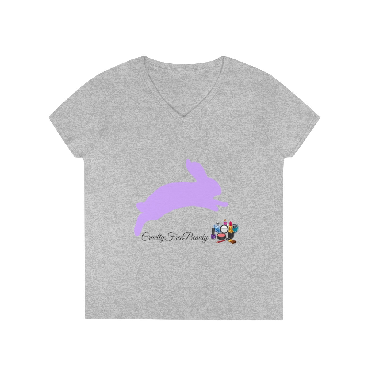 Ladies' V-Neck Cruelty Free Bunny