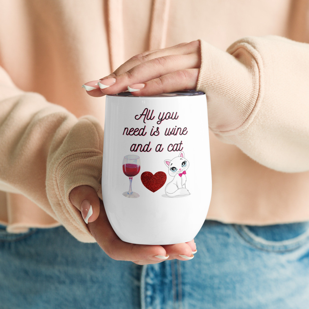 Wine and Cat tumbler