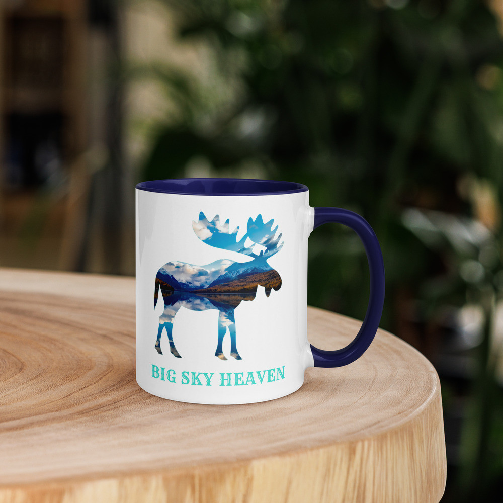 Big Sky Heaven Moose Mug with Color Inside