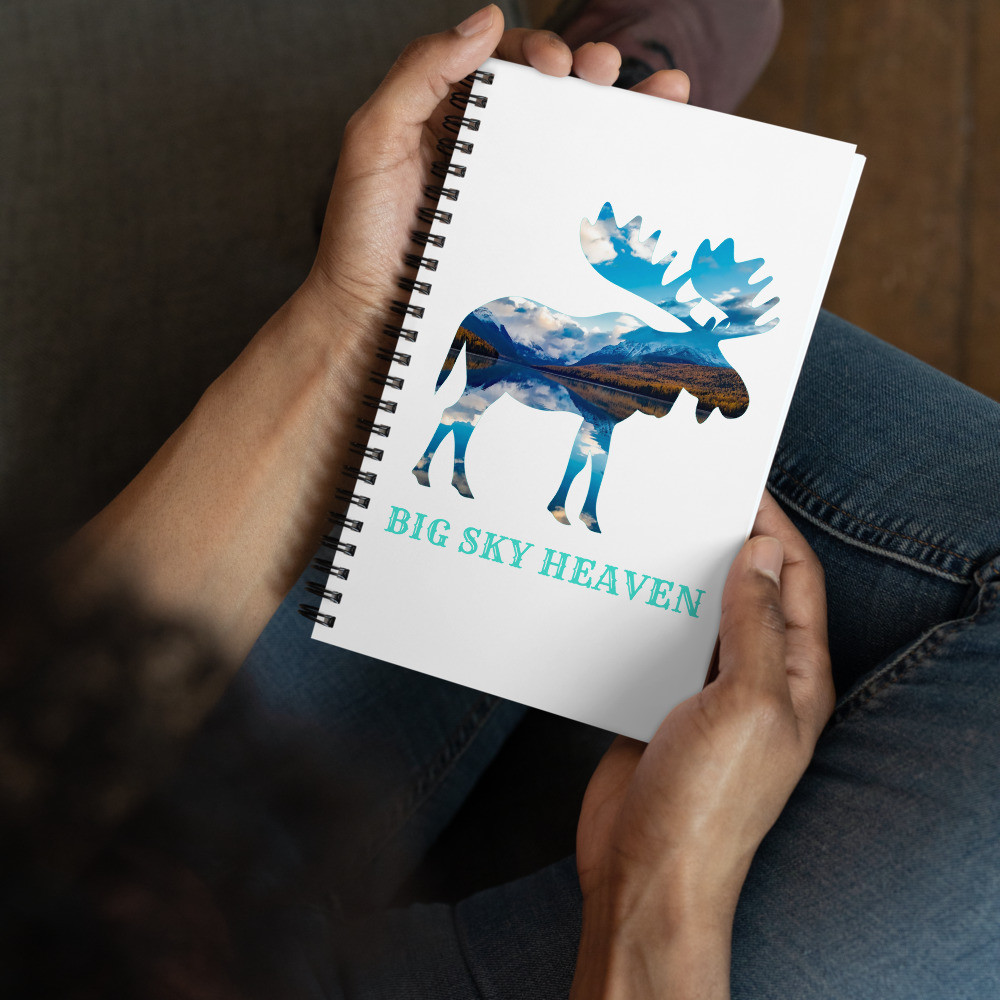 Big Sky Heaven Moose Spiral notebook